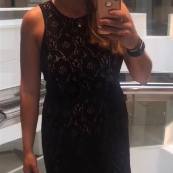 H&M Black Lace Dress, mixed media, back zipper, EUC - Picture 5 of 8